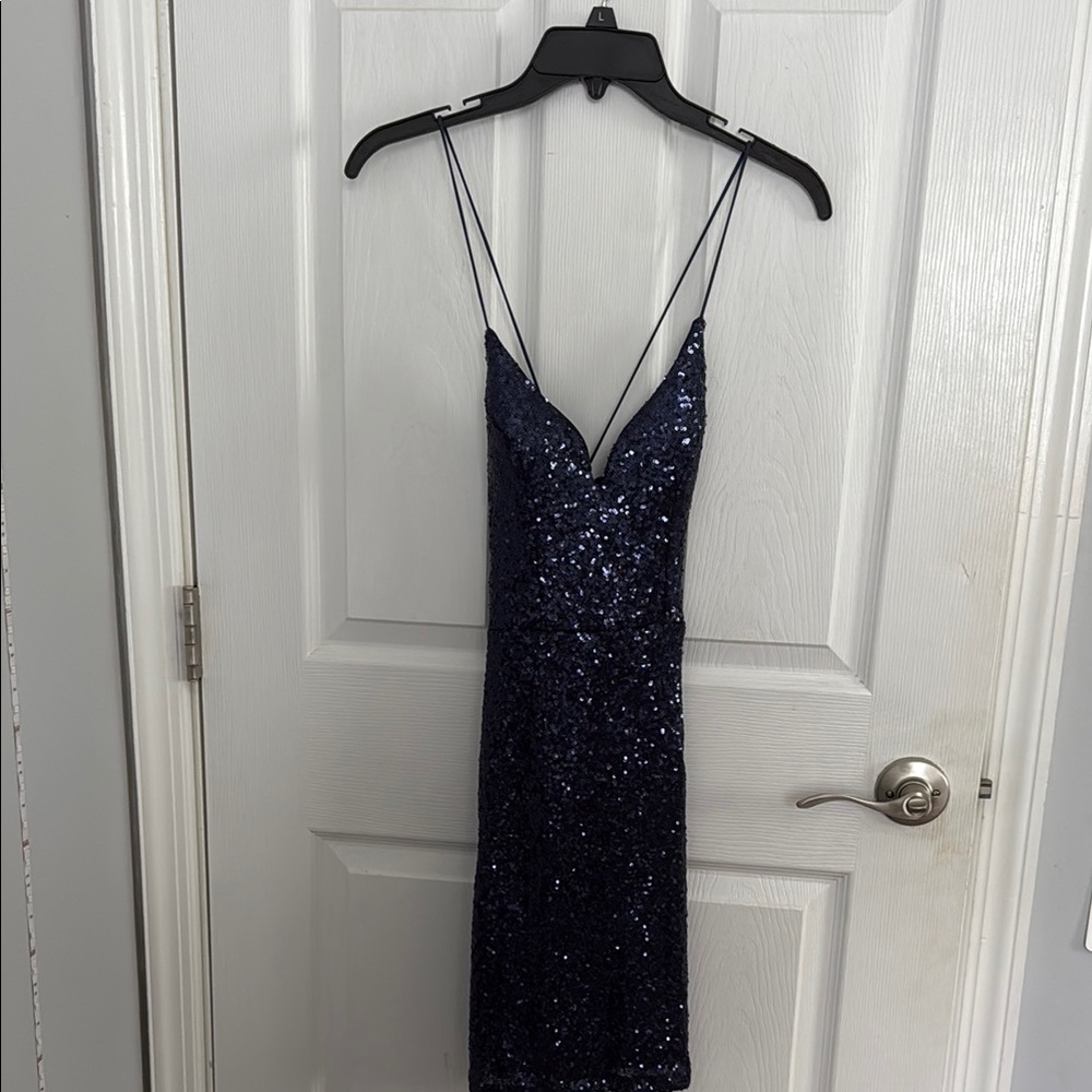 Hello Molly Black Slip Dress Spaghetti Strap Backless
